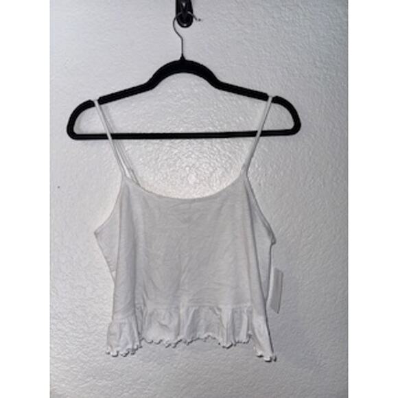 American Eagle Henley Tank Top with Ruffle Bottom Size Small - Picture 1 of 4